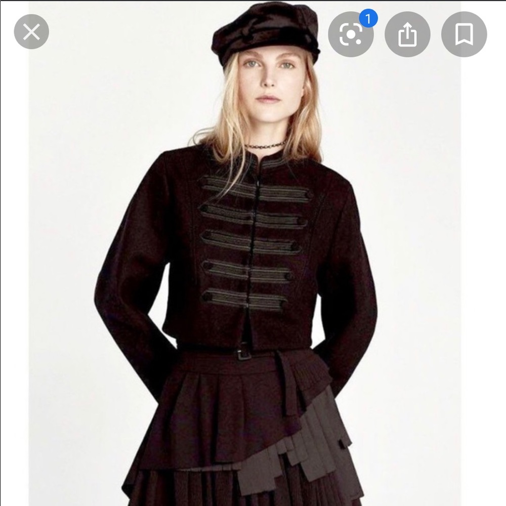 Zara military style black jacket